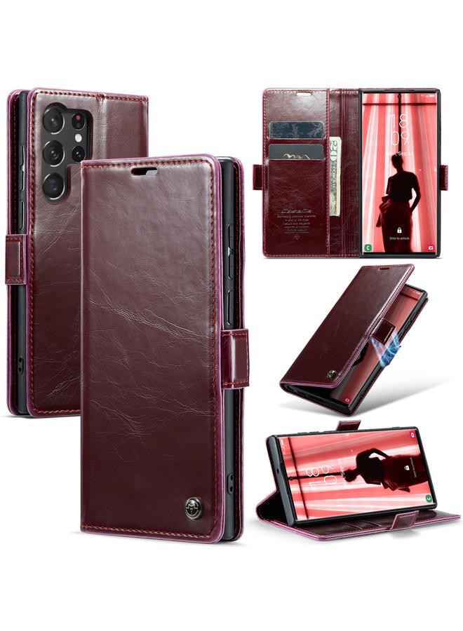 The Bros Case For Samsung Galaxy S23 Ultra 5G 003 Crazy Horse Texture Leather Phone Case