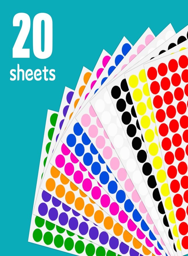 Ouzoustate 2340 PCS Colored Dot Stickers 1/2" Color Round Circle Stickers Colored Coding Labels (Multicolored) - Image 4