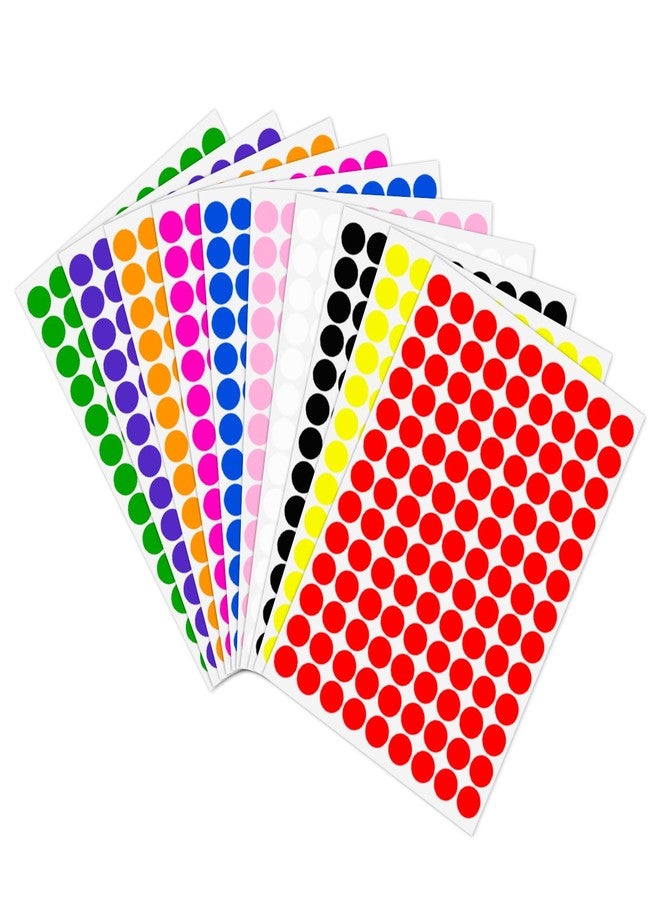 Ouzoustate 2340 PCS Colored Dot Stickers 1/2" Color Round Circle Stickers Colored Coding Labels (Multicolored) - Image 1
