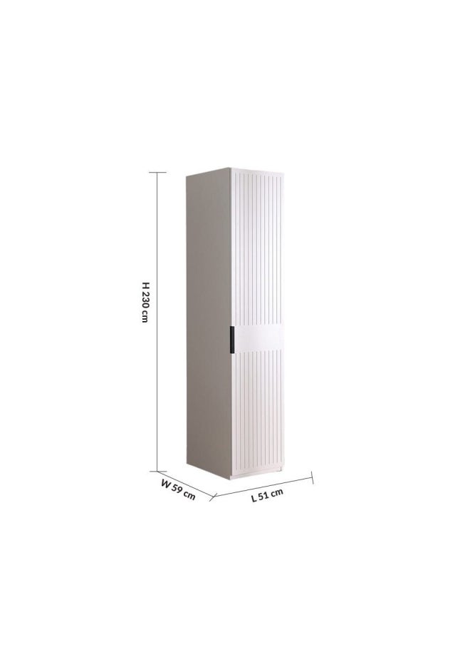 DANUBE HOME Defne 50cm Right Wardrobe - Cream/Black  - Image 4