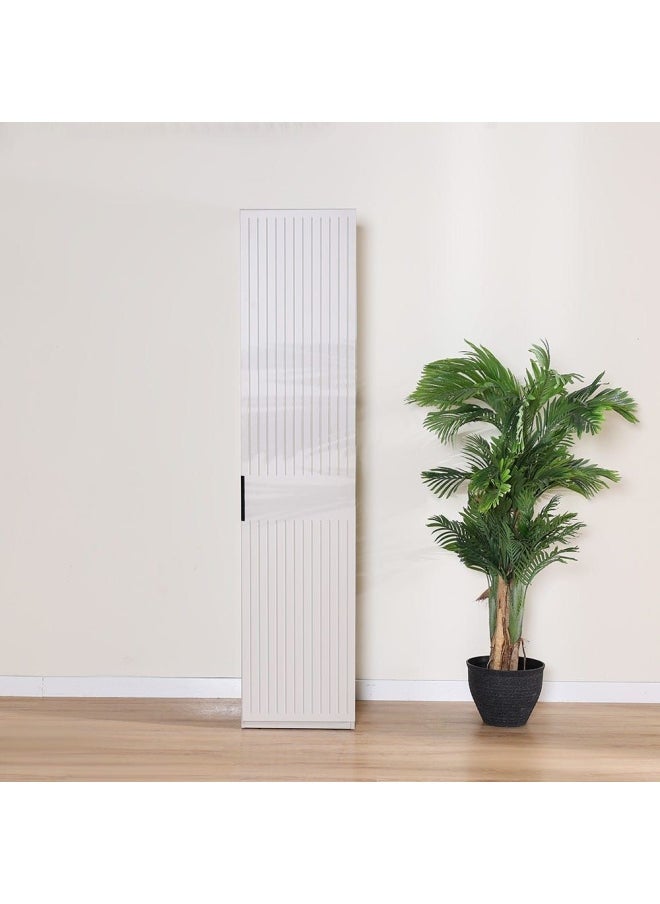 DANUBE HOME Defne 50cm Right Wardrobe - Cream/Black  - Image 1