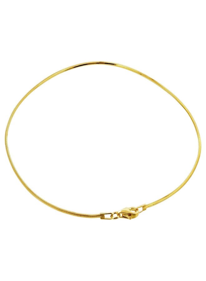 Gem Avenue 14k Yellow Vermeil Snake Chain Anklet Bracelets 9 - Image 1