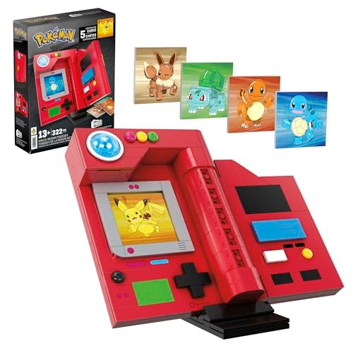 Mega Brands MEGA Pokémon Building Toys Set, Kanto Region Pokédex with 322 Pieces, Light and 5 Lenticular Cards, for Kids or Adult Collectible - Image 1