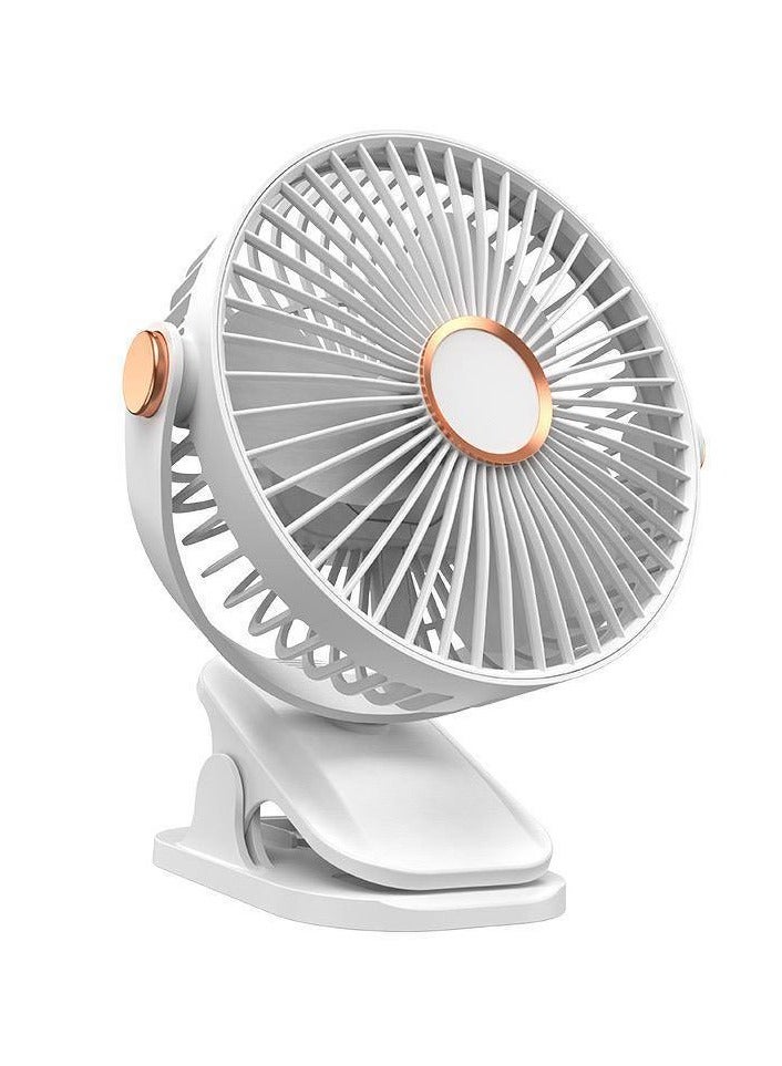 7 Inch Rechargeable Portable Fan, 360 Degree Rotation, 4 Speeds, USB Desk Fan with Sturdy Clip for Attaching to Any Fixed or Movable Surface (Multicolor) - Image 1