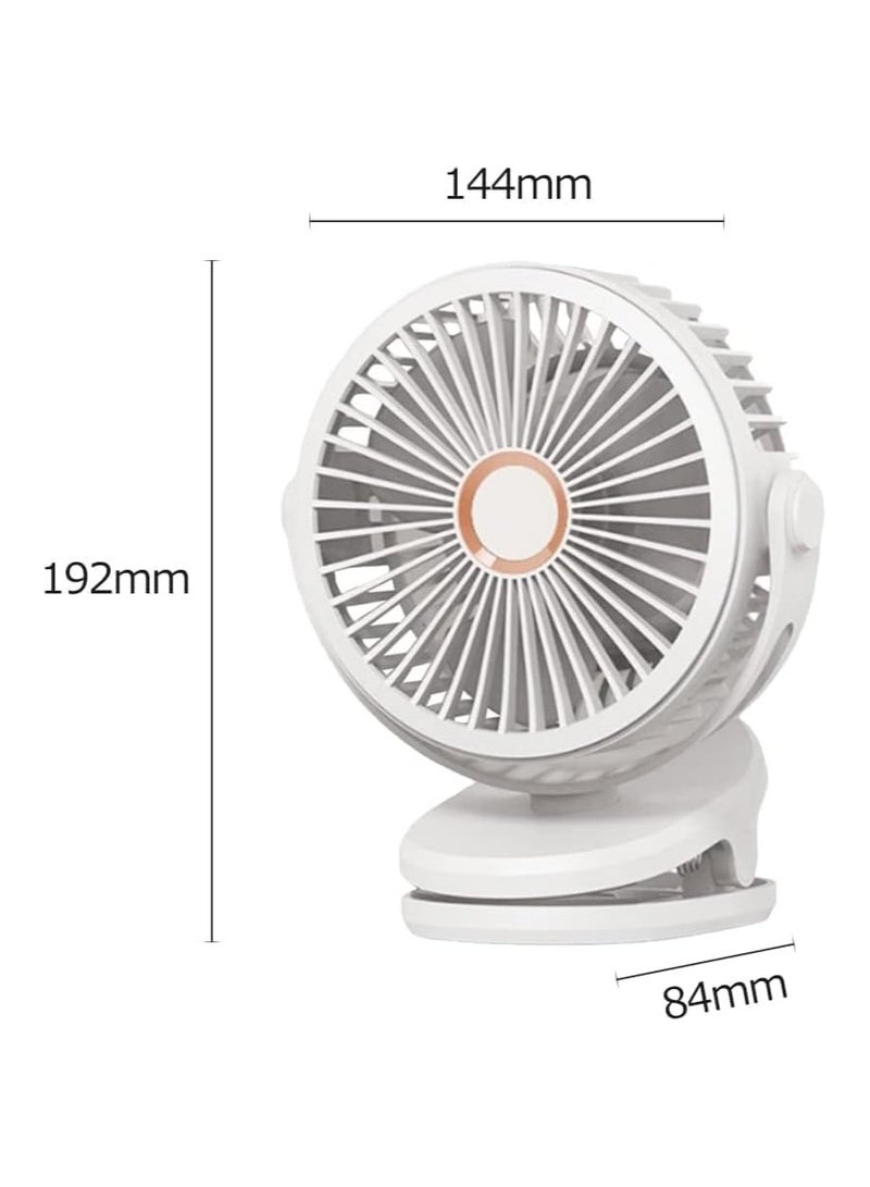 7 Inch Rechargeable Portable Fan, 360 Degree Rotation, 4 Speeds, USB Desk Fan with Sturdy Clip for Attaching to Any Fixed or Movable Surface (Multicolor) - Image 2