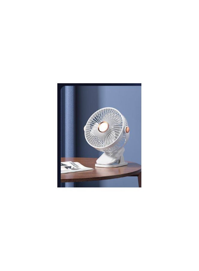 7 Inch Rechargeable Portable Fan, 360 Degree Rotation, 4 Speeds, USB Desk Fan with Sturdy Clip for Attaching to Any Fixed or Movable Surface (Multicolor) - Image 4