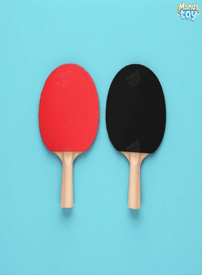 Manos Table Tennis Set with 2 Paddles and 3 Balls, Professional Ping Pong Rackets, Red and Black Outdoor and Indoor Game (Set 1) - Image 3
