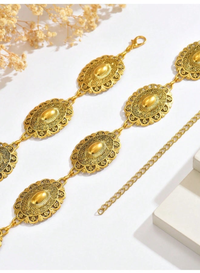 ذا بلاك بيرل اكسسوريز حزام معدن حريمي ذهبي - Image 2