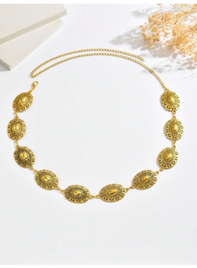 ذا بلاك بيرل اكسسوريز حزام معدن حريمي ذهبي - Image 1