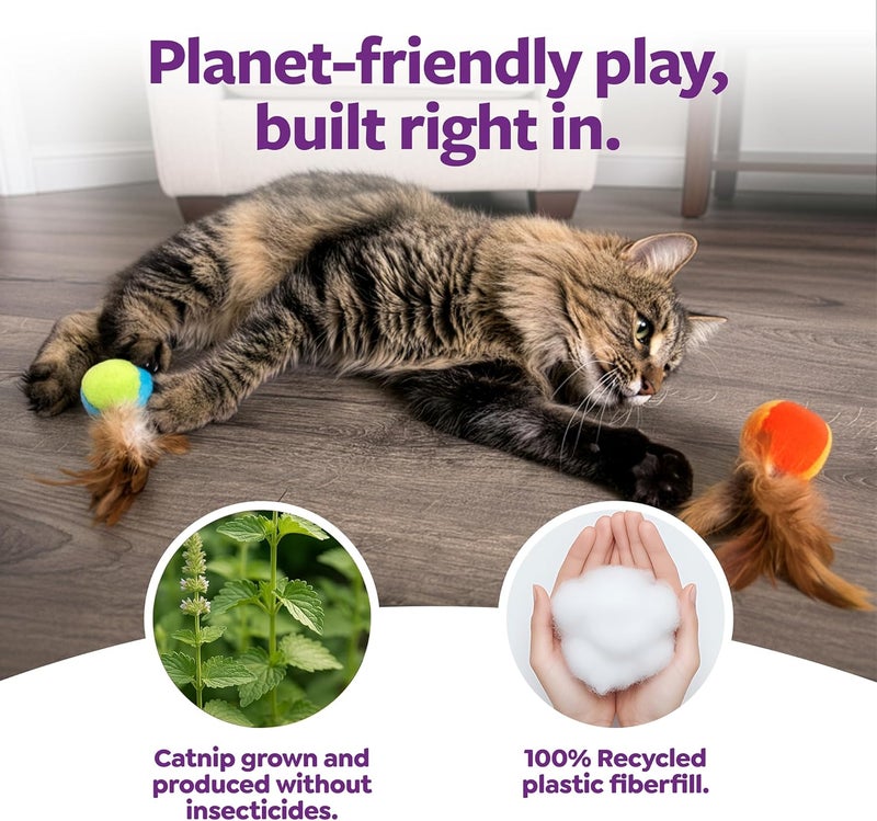 SmartyKat Flutter Balls Feather Cat Toys - Multi Color, Set of 2 - Image 5