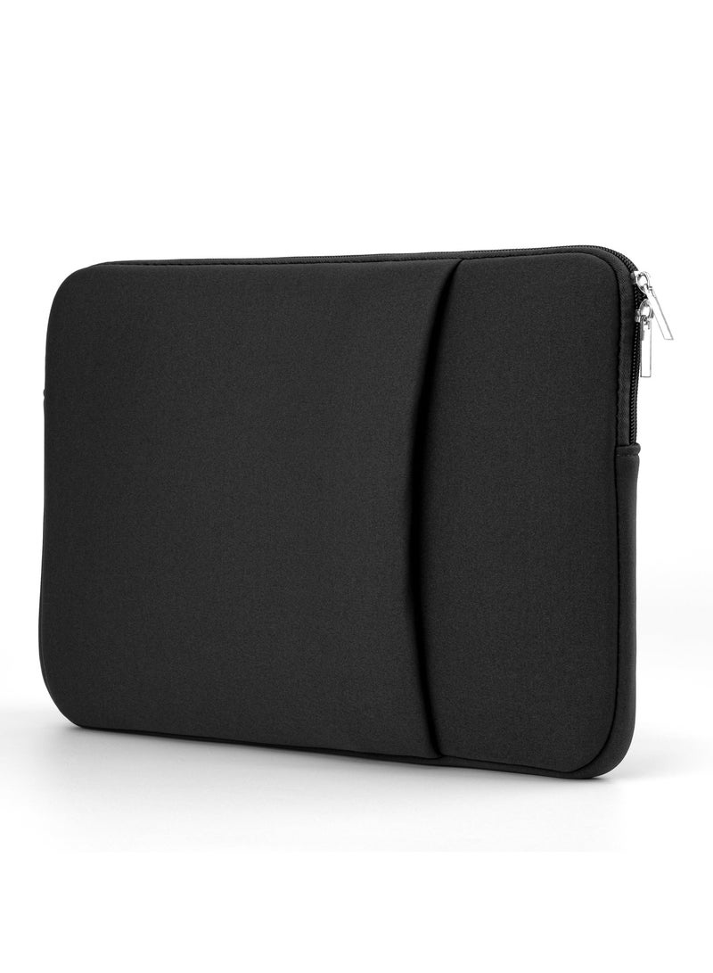 13 Inch Laptop Sleeve Case with Pocket Compatible with New MacBook Pro 13 M2/M1 A2338 A2251 A2289 A2159 A1989 A1706 A1708/New MacBook Air 13 M2 A2681/M1 A1932 A2179 A2337 (Black) - Image 1