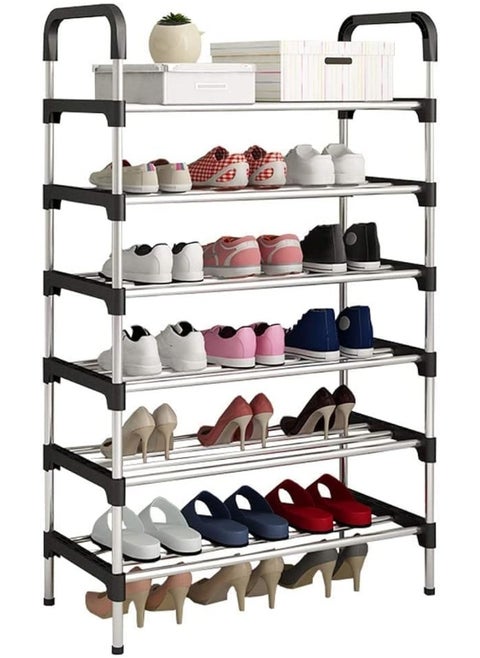 GO2CAMPS 8-Layer Shoe Rack Metal Hold up to 24 Pairs of Shoes | 8-Tier Metal Freestanding Shoe Rack Shoe Organizer | Stackable Shoe Tower for Living Room | Portable Shoe Cabinet