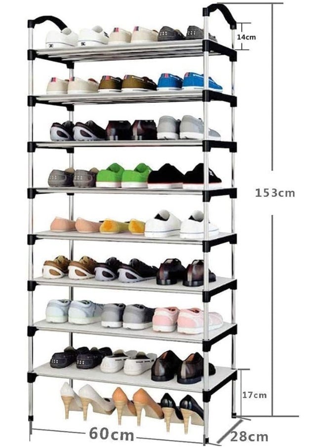 GO2CAMPS GO2CAMPS 8-Layer Shoe Rack Metal Hold up to 24 Pairs of Shoes | 8-Tier Metal Freestanding Shoe Rack Shoe Organizer | Stackable Shoe Tower for Living Room | Portable Shoe Cabinet  - Image 3