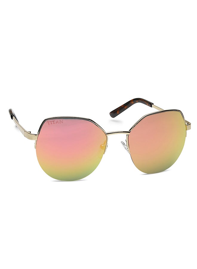 TITAN Gold Oval Women Sunglasses - Image 2