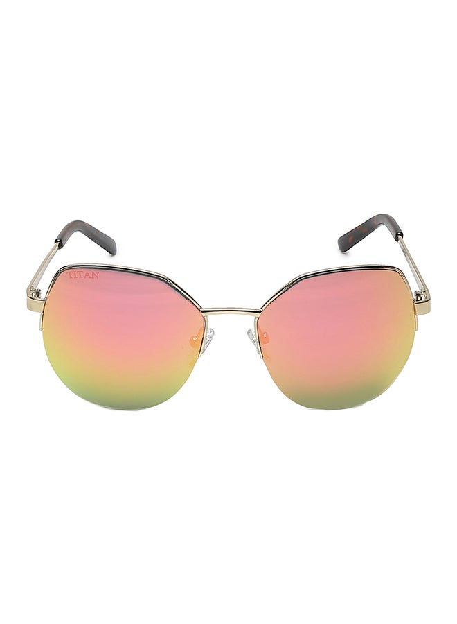 TITAN Gold Oval Women Sunglasses - Image 1