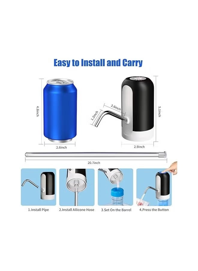Automatic Rechargeable Water Bottle Pump One-Touch Operation Assorted Colors - Image 2
