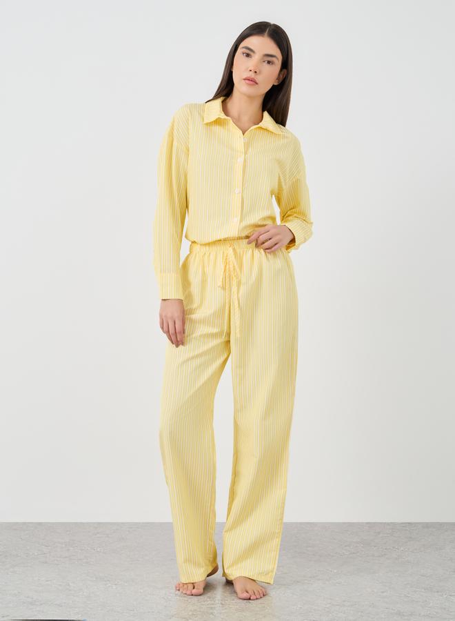 Take Two Striped Buttoned Shirt and Pyjama Set - Image 2