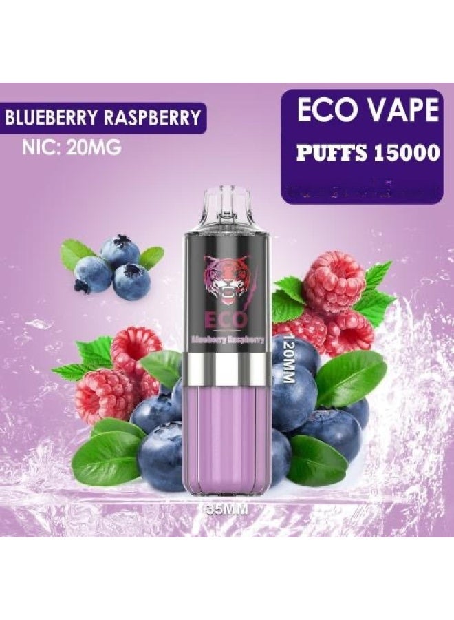 Vape Bluberry Raspberry 15000 Puffs Disposible Vape 20Mg