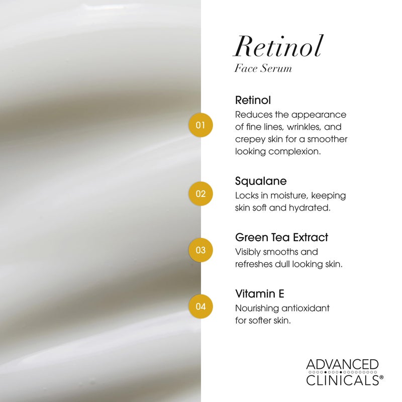 Advanced Clinicals - Retinol Serum For Face, Firming Collagen Serum, Vitamin C Serum Skincare Set, 1.75 Fl Oz, 3pc Set - Image 5
