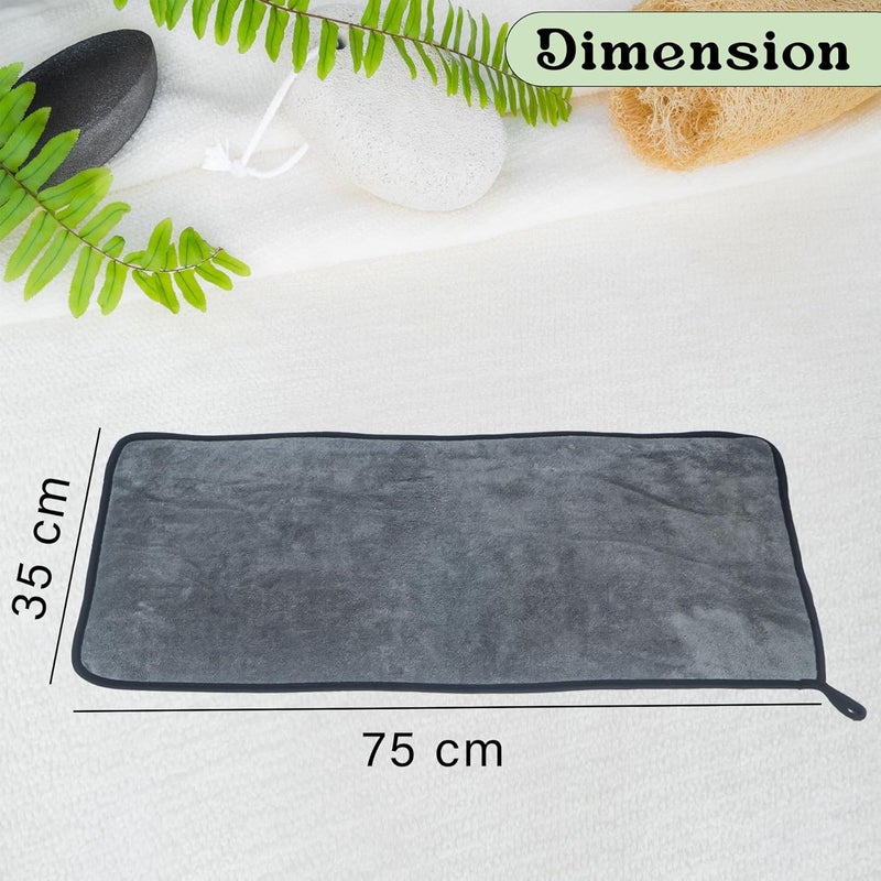 WISHKEY Microfiber Car Cleaning Cloth, Soft 500 GSM,Extra Large, 35x75 cm, Grey, Pack of 4, Suede Edge for Scratchless Detailing Assorted color options - Image 3