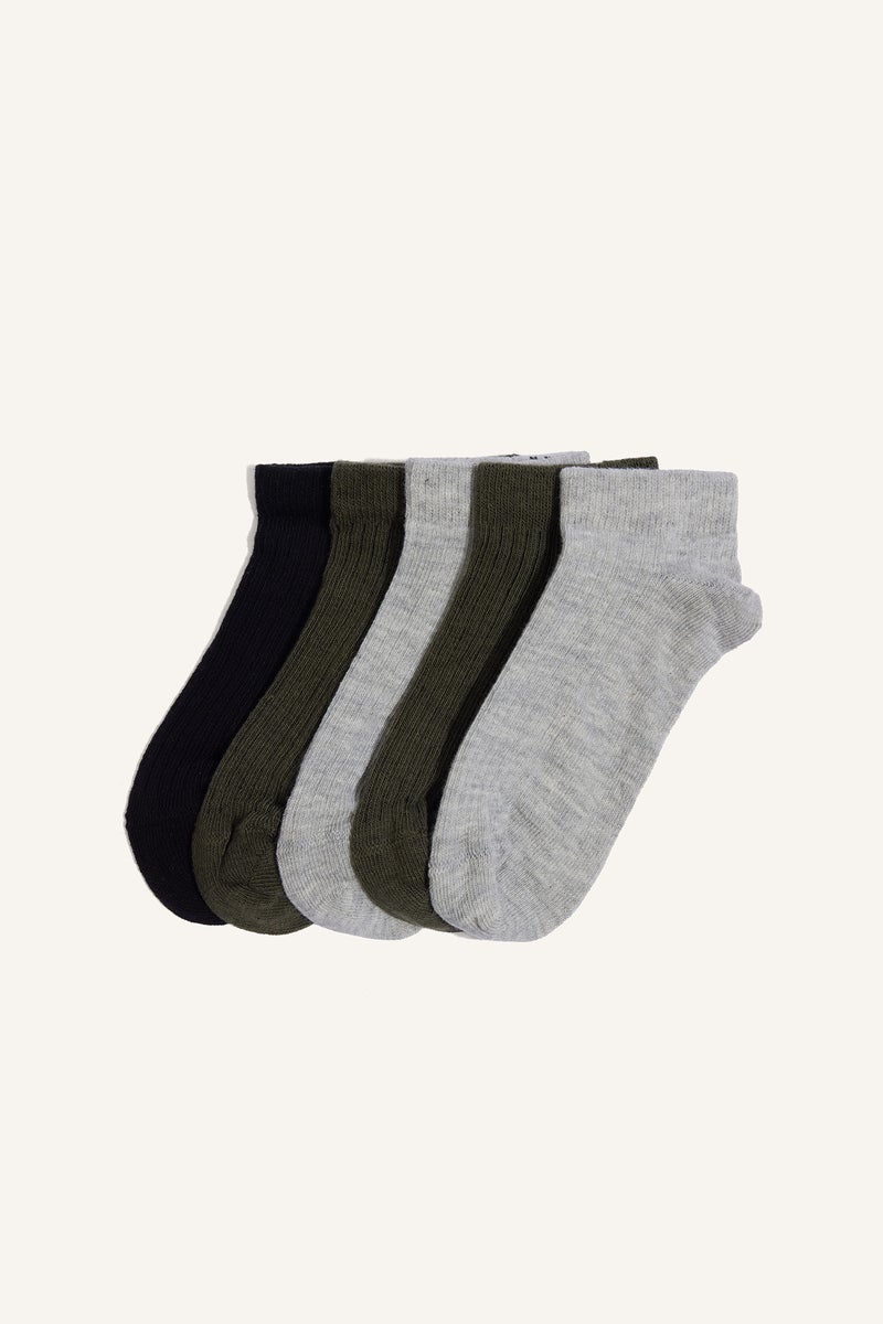 DeFacto Green Boy Boy 5 Piece Short Socks Casual - Image 1