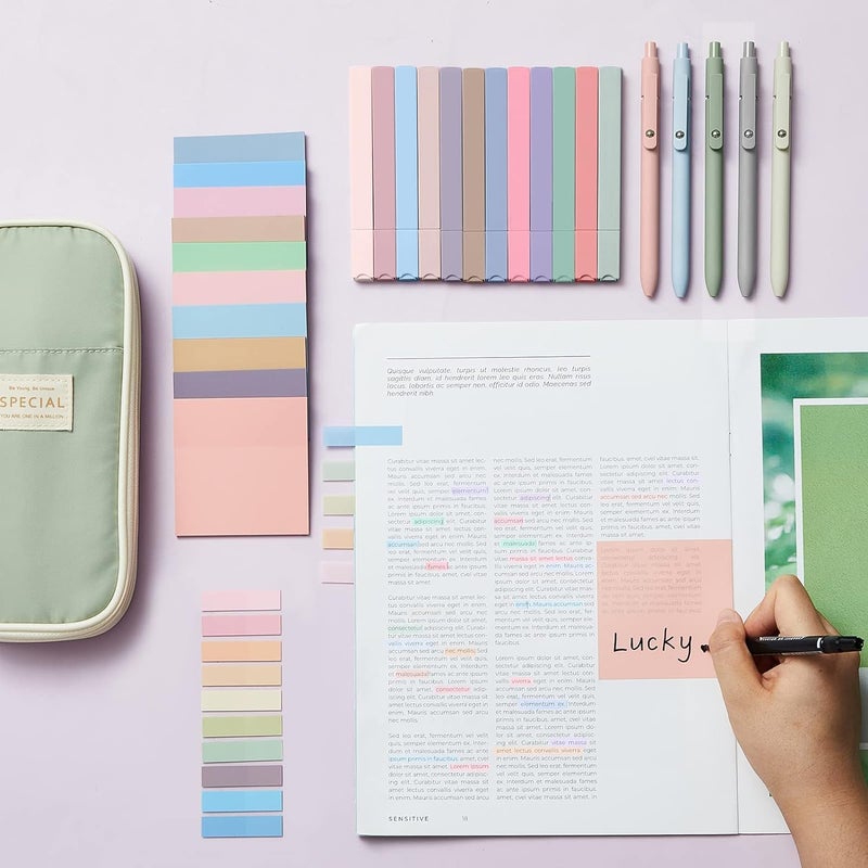 30 Study Supplies Stationery Set with , Highlighters, Gel Pens, Sticky Notes, and Index Tabs - Image 2