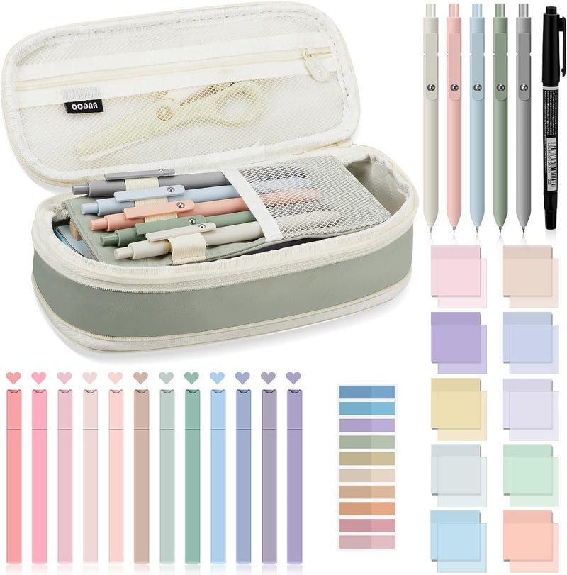 30 Study Supplies Stationery Set with , Highlighters, Gel Pens, Sticky Notes, and Index Tabs - Image 1