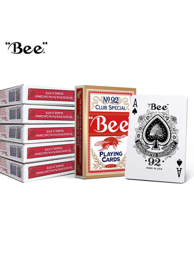 Bee American Imported High-end Texas Hold'em Cards For Compeion, Official Designated Playing Cards, Red - 6 Decks - Image 1