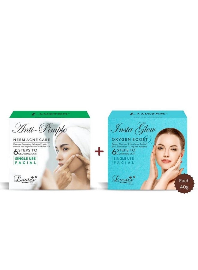 لاستر مجموعة العناية بالوجه لمكافحة البثور ومجموعة العناية بالوجه للتوهج الفوري | مجموعة العناية بالوجه من 6 خطوات | مجموعة العناية بالوجه صغيرة للاستخدام مرة واحدة | للنساء والرجال | خالية من البارابين والكبريتات - 40 جرام لكل منها - Image 1