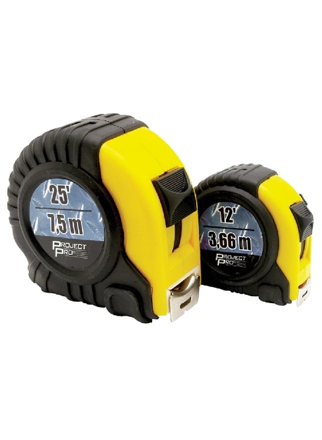 Performance Tool 2-Piece Performance Tool Cushion Grip Measuring Tape Set Yellow and Black 24.13 x 10.16 x 3.81 cm 1941 - Image 1