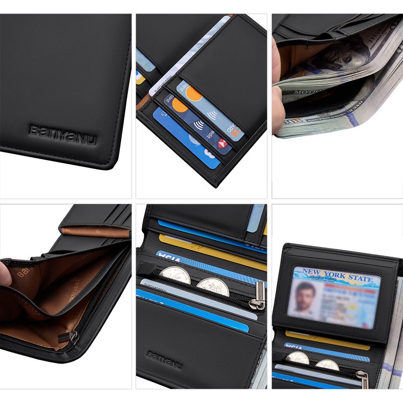 بانيانو محفظة جواز سفر من الجلد الطبيعي مزودة بتقنية RFID مضادة للسرقة وجيب مخفي بسحاب - حافظة فاخرة واقية، هدية مثالية (بني فاتح) - Image 4