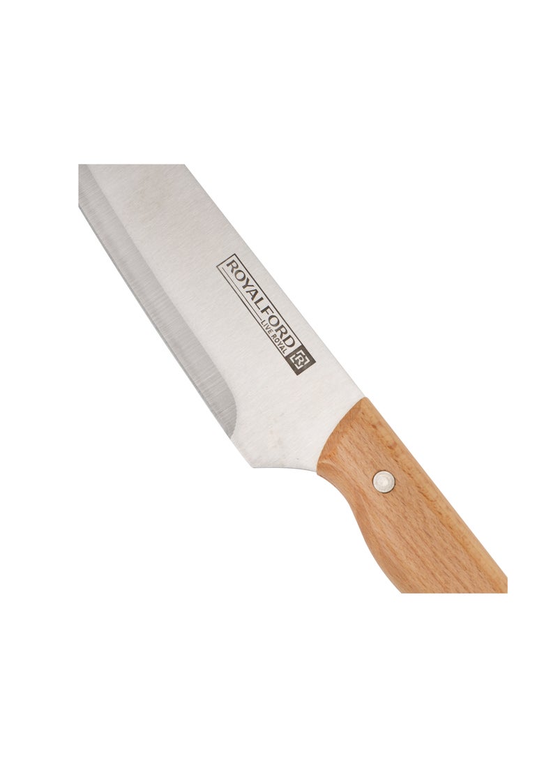 Royalford 8" Chef Knife- RF12097| With Extra-Sharp Stainless Steel Blades and Wooden Handle - Image 5