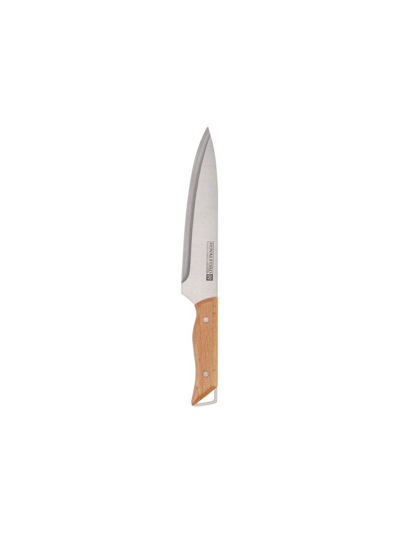 Royalford 8" Chef Knife- RF12097| With Extra-Sharp Stainless Steel Blades and Wooden Handle - Image 1