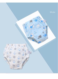 2-Piece Cotton Training Pants for Baby, Size L, 6 Layers, Breathable and Washable Underwear with Cute Whale Pattern for Toddler Potty Training, Light Blue - pzsku/Z9089BA64744264D6D7B5Z/45/_/1701053805/09df7d9d-2af7-4077-b4a8-ee823c7dc47f