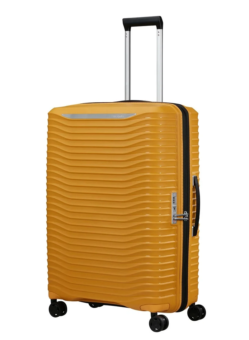 سامسونايت Upscape Suitcase Check-In Size 75 cm / 28 inch, 4 Spinner Wheels, Polypropylene, Yellow|Inner Mesh Pocket|Expandable|Removable Divider|TSA Lock - 10 Years International Warranty
