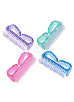 ECVV ECVV Handle Grip Nail Brush Fingernail Scrub Cleaning Brushes Fingernail Scrub Cleaning Brushes for Toes and Nails Cleaner Pedicure Brushes for Toes and Nails | 4 Pack |  - Image 1