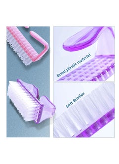 ECVV ECVV Handle Grip Nail Brush Fingernail Scrub Cleaning Brushes Fingernail Scrub Cleaning Brushes for Toes and Nails Cleaner Pedicure Brushes for Toes and Nails | 4 Pack |  - Image 3