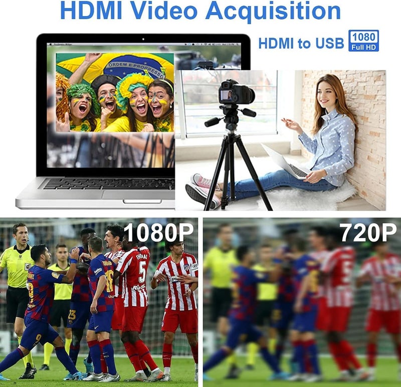 Audio Video Capture Card, 4K HDMI USB 3.0 Capture Adapter 1080P 60fps Portable Video Capture Device for Gaming, Live Streaming, Video Recording, Support PS4 Xbox Camcorder - Image 3