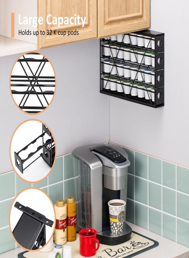 Rice rat K Cup Holders, 32 Coffee Pods Storage for Countertop, 4 Tier Black - Image 4