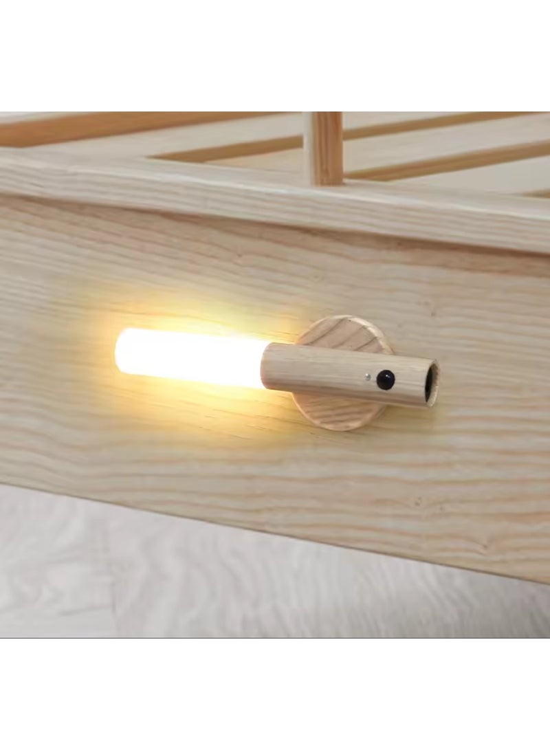 Smart Sensor wooden Motion Sensor Light Indoor Led Magnetic USB Charge no battery removable Wall-mounted & Handheld Automatic On/Off Rechargeable LED Sensor Closet Light Self-Stick & Magnetic light - Image 2