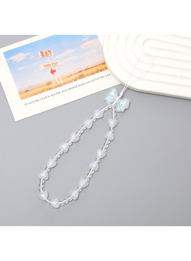 NIBEMINENT Phone Charm/ Chain Strap for Women Girls, Mermaid Princess Bow Heart Cell Phone Case Lanyard Wrist Strap - Image 1