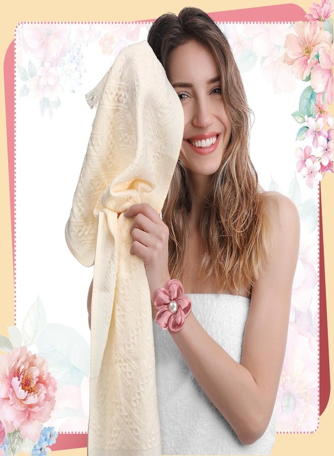 Tegeme 3 Pcs Decorative Floral Hand Towels for Bathroom 13 x 29'' Pink Coquette Flower Soft Hand Towels 100% Cotton Absorbent Bath Decor for Halloween Xmas Yoga Spa Gift(Classic Flower,Fresh Color) - Image 2