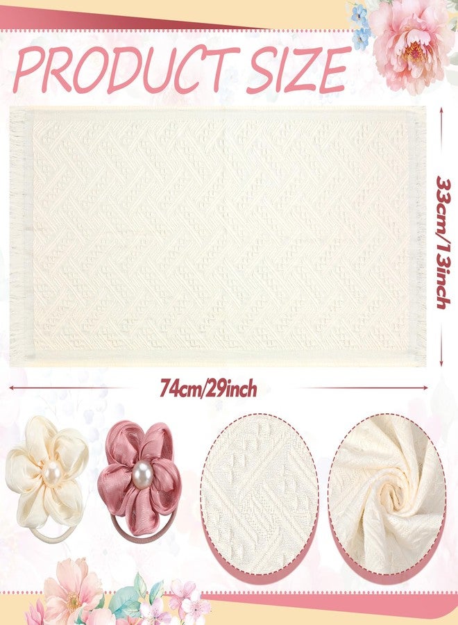 Tegeme 3 Pcs Decorative Floral Hand Towels for Bathroom 13 x 29'' Pink Coquette Flower Soft Hand Towels 100% Cotton Absorbent Bath Decor for Halloween Xmas Yoga Spa Gift(Classic Flower,Fresh Color) - Image 3