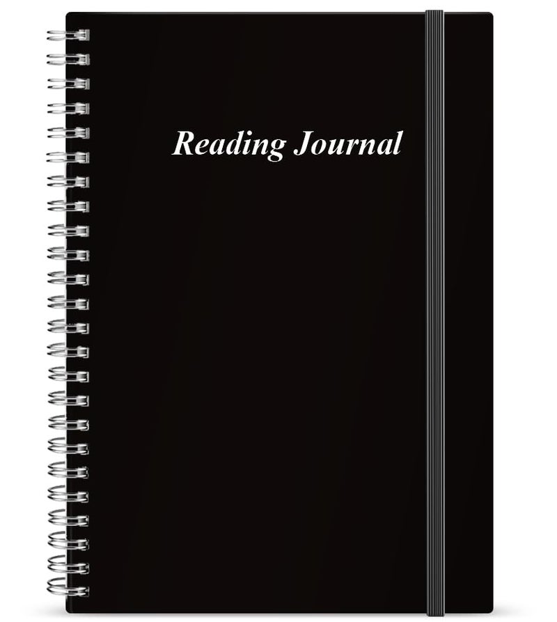 Getvow Reading Journal - Review and Track Your Reading Progress with 72 Book Reviews - Book Journal Reading Log Journal with Back Pocket, 5.8" x 8.3", Black - Image 1