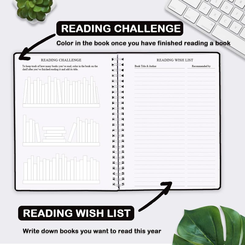 Getvow Reading Journal - Review and Track Your Reading Progress with 72 Book Reviews - Book Journal Reading Log Journal with Back Pocket, 5.8" x 8.3", Black - Image 4