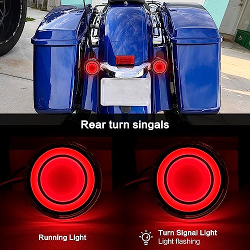 VG MOTO Motorcycle 1156 LED Turn Signal Light Front Rear 2 Inch Bullet Smoked Lens Compatible with Harley Softail Touring Dyna Fat Boy Sportster Road King Street Glide Electra Glide - Image 3