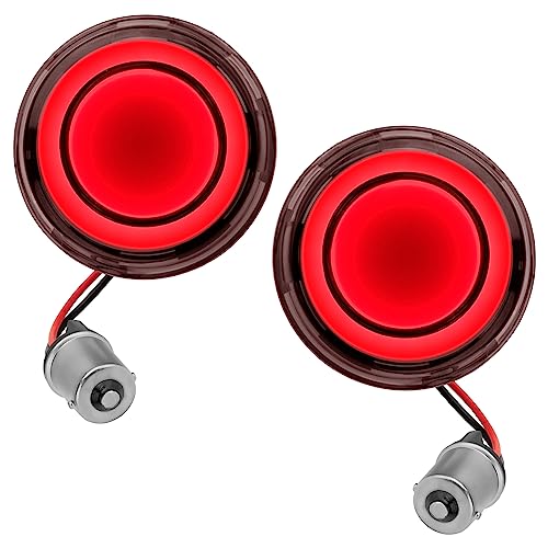VG MOTO Motorcycle 1156 LED Turn Signal Light Front Rear 2 Inch Bullet Smoked Lens Compatible with Harley Softail Touring Dyna Fat Boy Sportster Road King Street Glide Electra Glide - Image 1