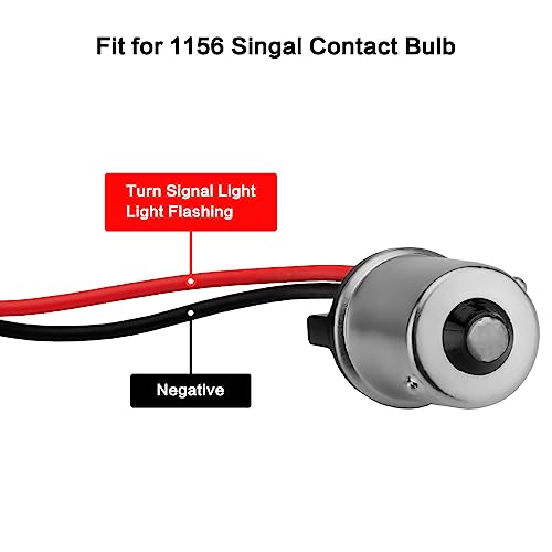 VG MOTO Motorcycle 1156 LED Turn Signal Light Front Rear 2 Inch Bullet Smoked Lens Compatible with Harley Softail Touring Dyna Fat Boy Sportster Road King Street Glide Electra Glide - Image 5