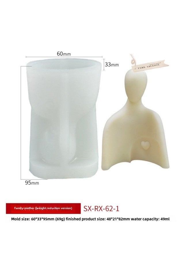 Sanxin Portrait Aromatherapy Candle Silicone Mold DIY Low Temperature Candle Couple Body Gypsum Incense Stone Grinding Tool-Specifications:Family-Mother (Weight Reduction Edition) RX-62-1 - Image 1