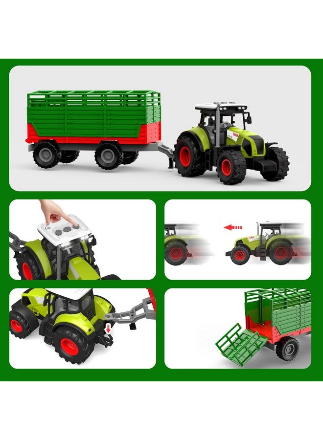 Dwi Dowellin Kids Tractor Toy Farm Playset,Toddlers Farm Vehicle Toys with Light&Sound,69 PCS Farm Toys Set with Farm Animals Fences Farmers for Kids 3-12 Years Old Boys Girls Birthday Gift - Image 5